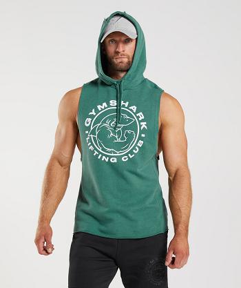 Pánské Mikiny S Kapucí Gymshark Legacy Drop Arm Zelene | CZ 2700JPQ